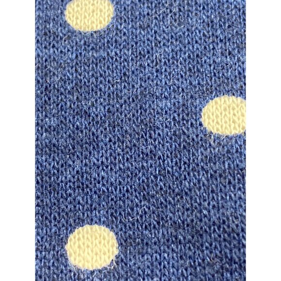 Blue & White Double Knit Fabric With Polka Dot Pattern 34" W x 33" L - Picture 4 of 4
